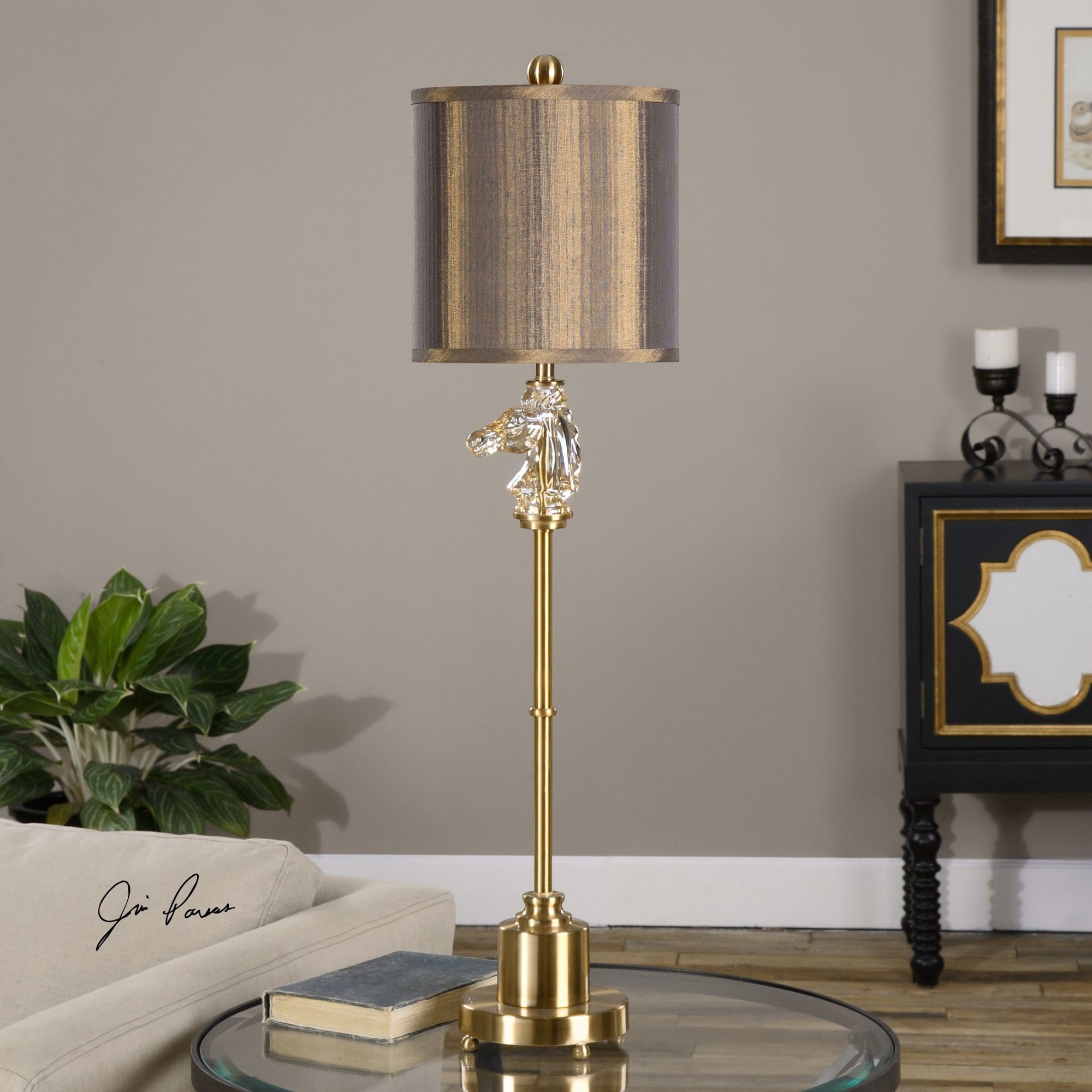 Uttermost Cavalier Buffet Table Lamp With Drum Shade L