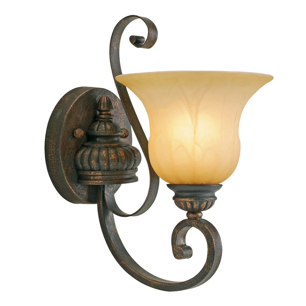 Golden Lighting Mayfair 1 Light Wall Sconce In Leather Crackle l Brilliant Source Lighting
