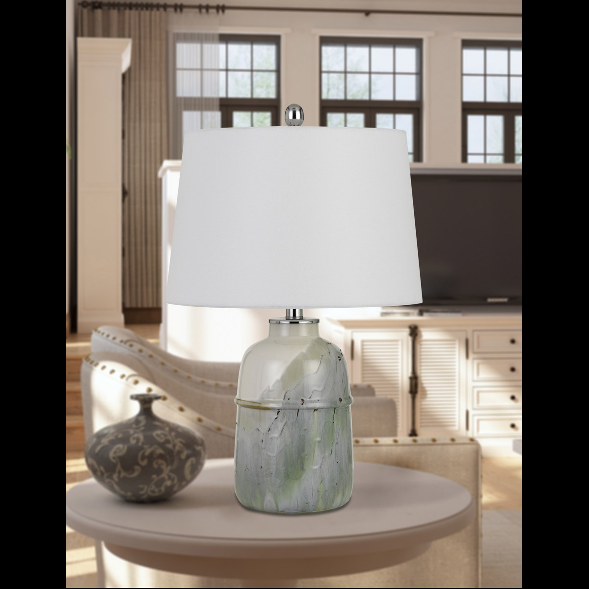 mint green table lamp