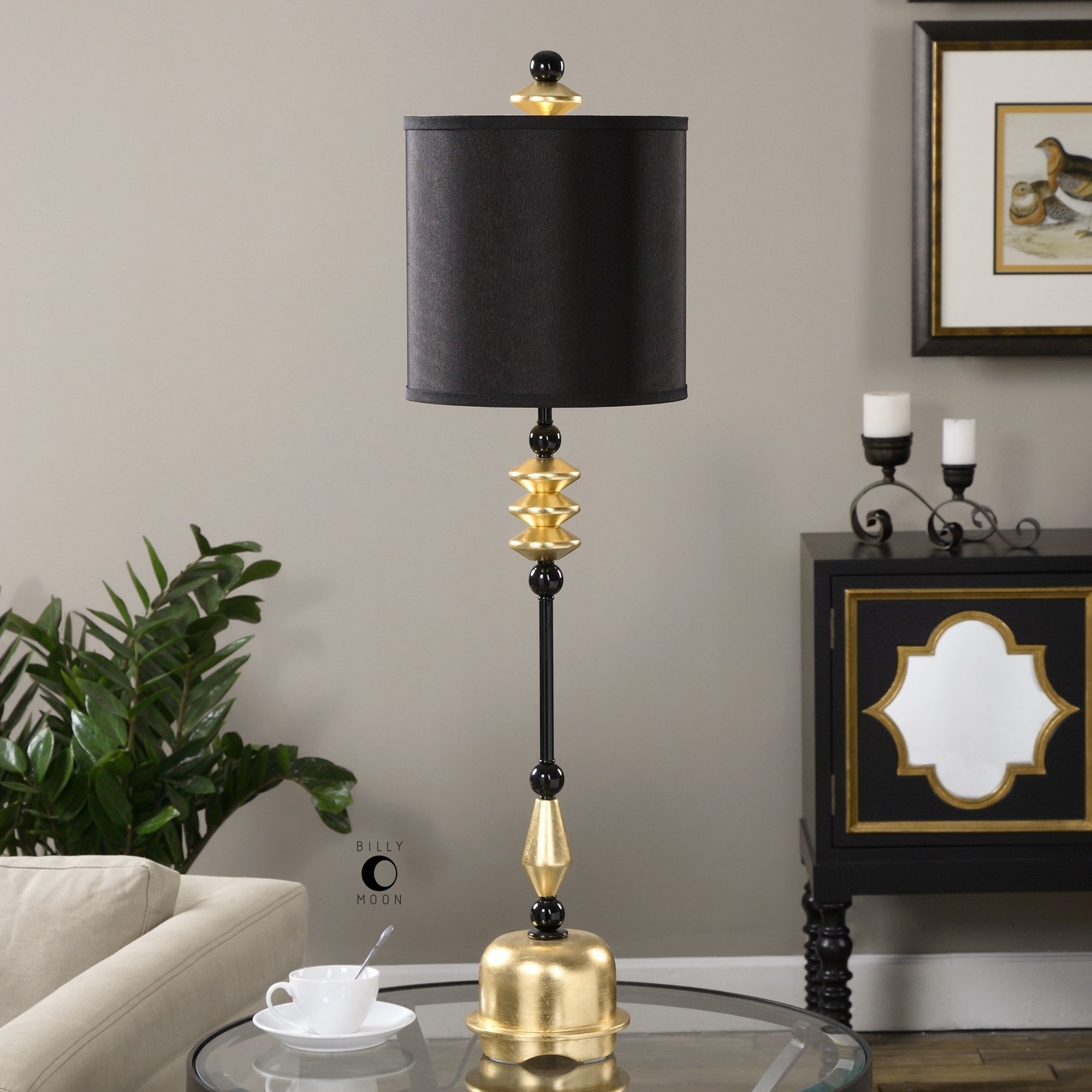 Uttermost Volga Buffet Table Lamp With Round Shade L Brilliant