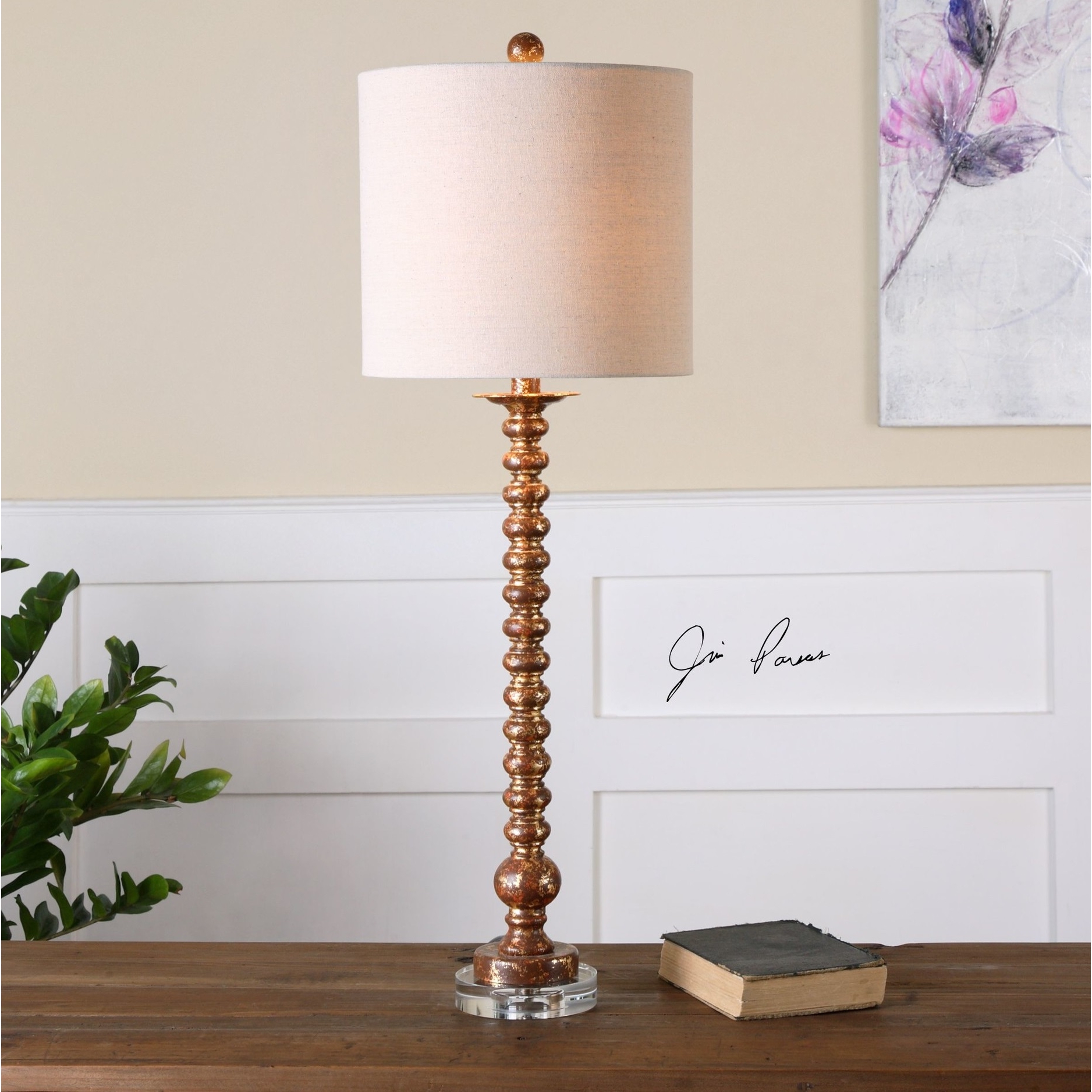 Uttermost Andalucia Buffet Table Lamp with Round Shade l Brilliant