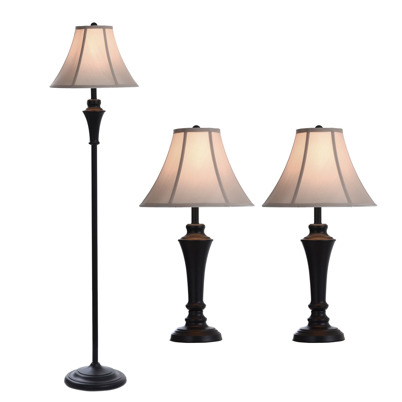 Pg8018ds Signature Bronze Wood Floor, Tall Table Lamp Sets