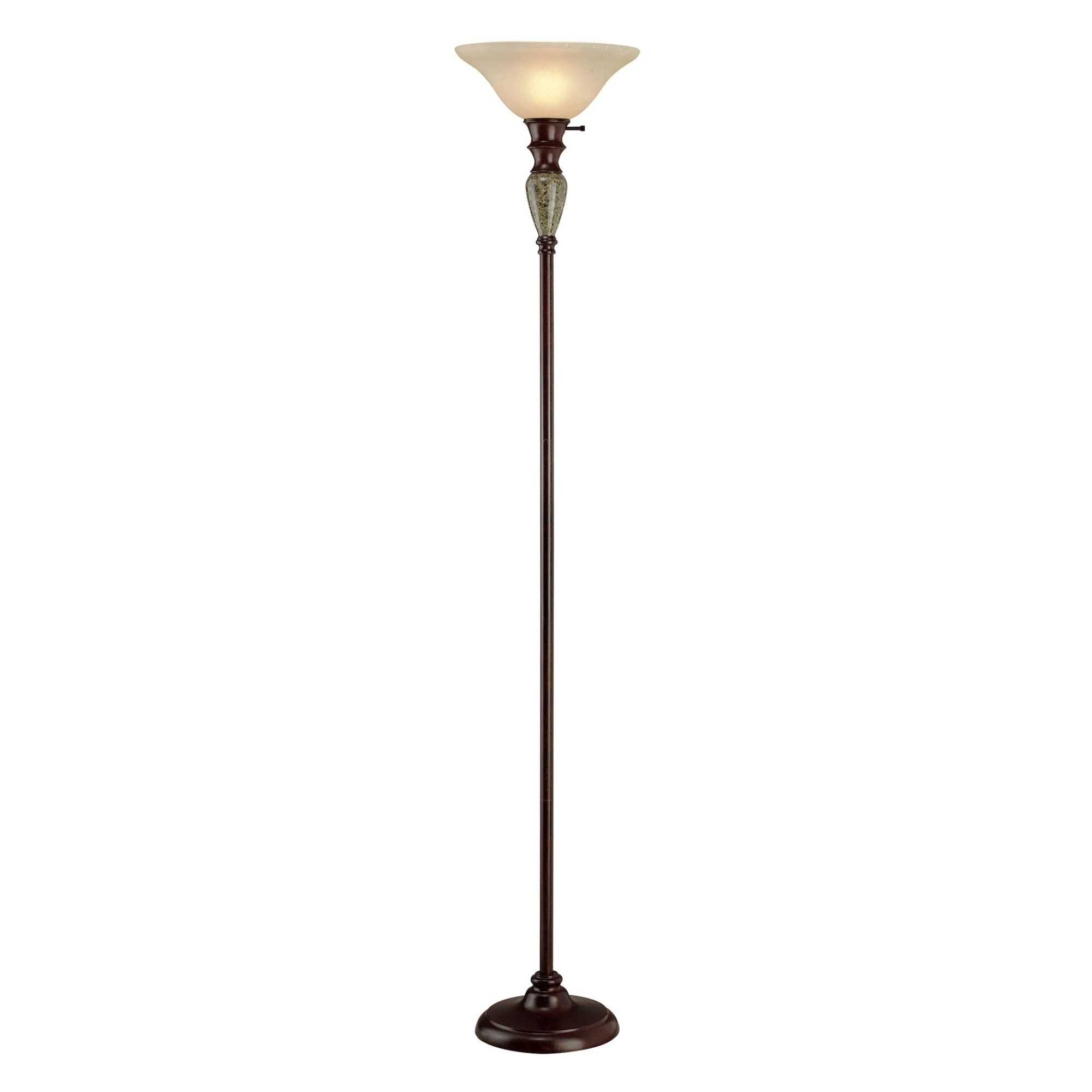Hazelwood Home Torchiere Floor Lamp With Alabaster Glass Shade l