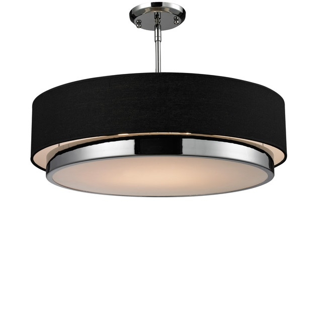 Z Lite Jade 3 Light Drum Pendant In Black Linen L Brilliant Source Z Lite Jade 3 Light Drum Pendant In Black Linen