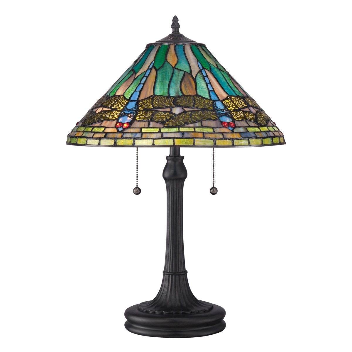 Quoizel Lighting TF1508TVB Tiffany 2 Light Table Lamp in Vintage Bronze