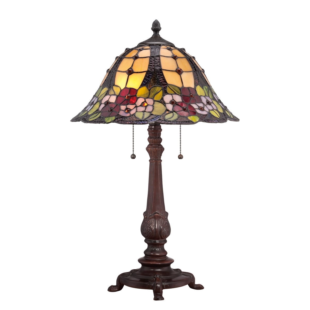 Quoizel Lighting Tiffany 2 Light Table Lamp in Russet TF1489TRS l