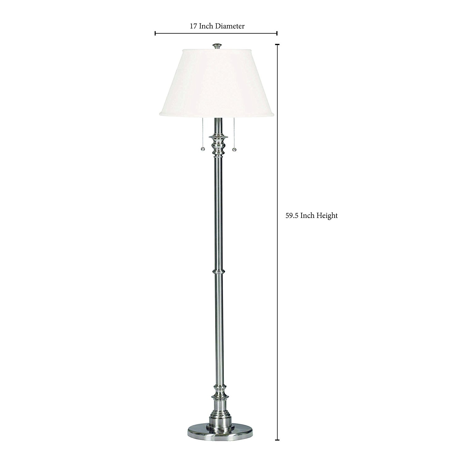 Kenroy Lighting Spygl 2 Light Floor Lamp In Brushed Steel L Light Floor Lamp In Brushed Steel