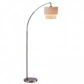 Adesso Gala 1 Light Arched Floor Lamp In Satin Steel