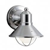Kichler Lighting  9021NI Seaside 1 Light Outdoor Wall Lantern in Brushed Nickel
