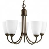 Progress Lighting Gather 5 Light Chandelier in Antique Bronze