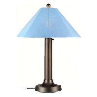 Patio Living Concepts Catalina Outdoor Table Lamp with Sky Blue Sunbrella Shade