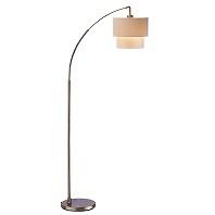 Adesso Gala 1 Light Arched Floor Lamp In Satin Steel