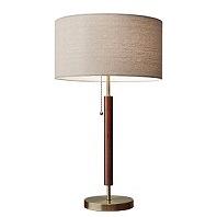 Adesso Hamilton Walnut and Antique Brass Table Lamp