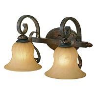 Golden Lighting Mayfair 2 Light Bath Vanity Light In Leather Crackle