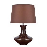 Lite Source Nessia 1 Light Table Lamp in Coffee Ceramic with Coffee Fabric