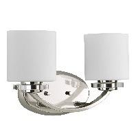 Progress Lighting Nisse 2 Light Bath Vanity Light In Polished Nickel