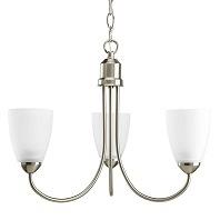 Progress Lighting Gather 3 Light Chandelier in Brushed Nickel