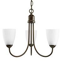 Progress Lighting Gather 3 Light Chandelier in Antique Bronze