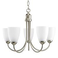 Progress Lighting Gather 5 Light Chandelier in Brushed Nickel