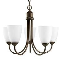 Progress Lighting Gather 5 Light Chandelier in Antique Bronze