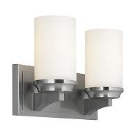 Feiss Amalia 2 Light Vanity Light In Brushed Steel